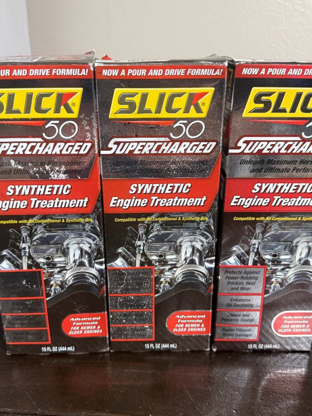 (3 Pack) Slick 50 Supercharged Synthetic Engine Treatment 15 oz. 750001 Advanced